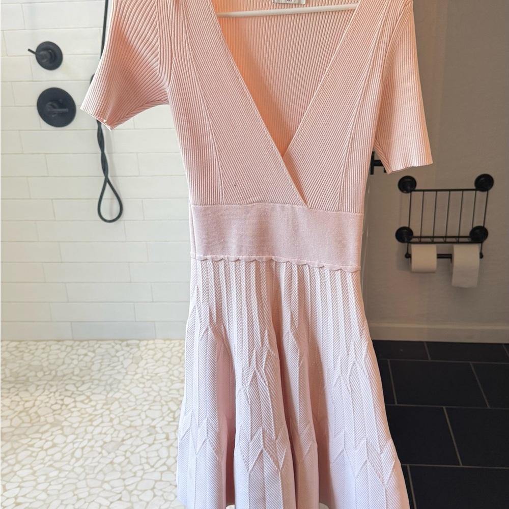 Sandro Pink Wrap Pleated Mini Dress